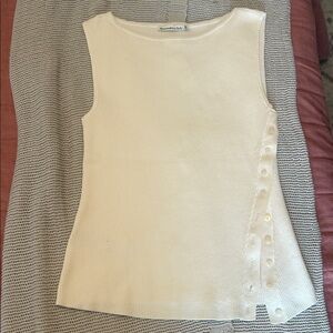Abercrombie & Fitch Cream Button-Detail Tank Top